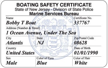 NJ Boating Safety Certificate